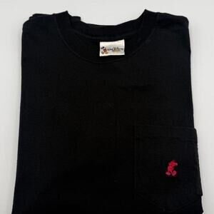 Vintage Disney 90s Mickey Mouse embroidered pocket black shirt fits like a small